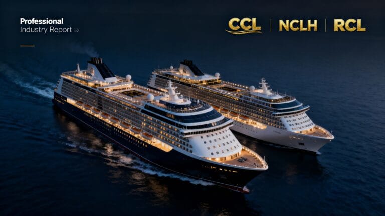 Professional industry report for cruise lines - luxury cruise ships representing CCL, NCLH, and RCL cruise companies
